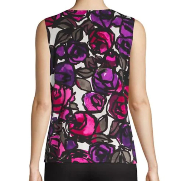 Floral Top Blouse pink/violet M - Picture 3 of 4